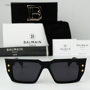 Balmain Men Sunglasses Black Gold Grey Cat Eye B-VI BPS-128A-54 BRAND NEW